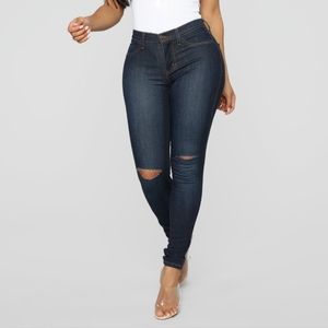 Slit knee jeans